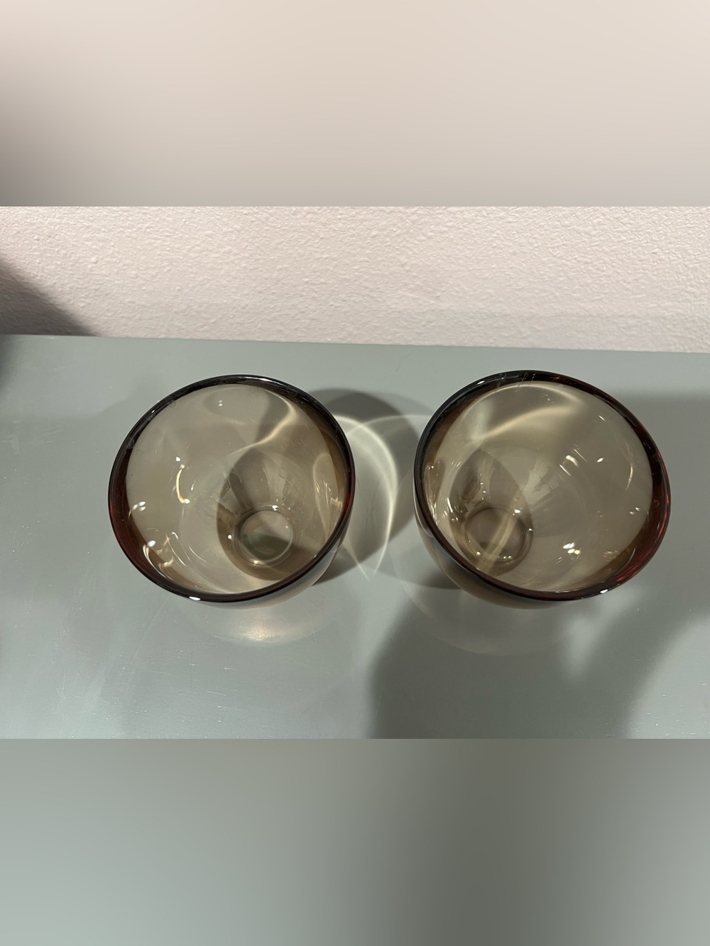 Orrefors Sweden Signed Bronze Art Glass Bowls Set of 2 | Scandinavian Modern - Picture 5 of 7